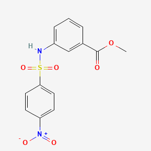 molecular formula C14H12N2O6S B5556672 3-[(4-硝基苯基)磺酰基]氨基苯甲酸甲酯 