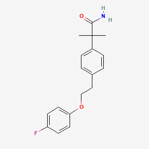 molecular formula C18H20FNO2 B5556683 2-{4-[2-(4-fluorophenoxy)ethyl]phenyl}-2-methylpropanamide 