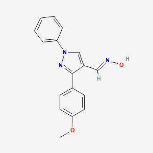 molecular formula C17H15N3O2 B5556700 3-(4-methoxyphenyl)-1-phenyl-1H-pyrazole-4-carbaldehyde oxime 