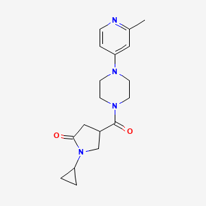 molecular formula C18H24N4O2 B5556716 1-cyclopropyl-4-{[4-(2-methyl-4-pyridinyl)-1-piperazinyl]carbonyl}-2-pyrrolidinone 