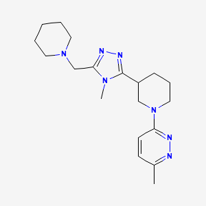 molecular formula C19H29N7 B5556728 3-methyl-6-{3-[4-methyl-5-(piperidin-1-ylmethyl)-4H-1,2,4-triazol-3-yl]piperidin-1-yl}pyridazine 