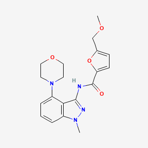 molecular formula C19H22N4O4 B5556745 5-(methoxymethyl)-N-(1-methyl-4-morpholin-4-yl-1H-indazol-3-yl)-2-furamide 