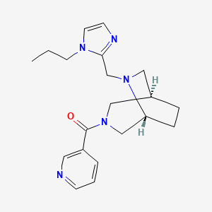 molecular formula C20H27N5O B5556750 (1R*,5R*)-6-[(1-propyl-1H-imidazol-2-yl)methyl]-3-(3-pyridinylcarbonyl)-3,6-diazabicyclo[3.2.2]nonane 