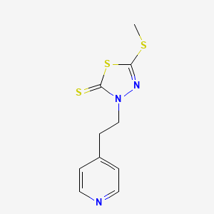 molecular formula C10H11N3S3 B5556755 5-(methylthio)-3-[2-(4-pyridinyl)ethyl]-1,3,4-thiadiazole-2(3H)-thione 