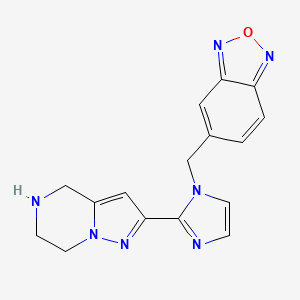molecular formula C16H15N7O B5556768 5-{[2-(4,5,6,7-tetrahydropyrazolo[1,5-a]pyrazin-2-yl)-1H-imidazol-1-yl]methyl}-2,1,3-benzoxadiazole dihydrochloride 
