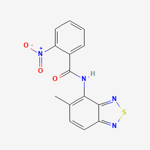 molecular formula C14H10N4O3S B5556771 N-(5-methyl-2,1,3-benzothiadiazol-4-yl)-2-nitrobenzamide 