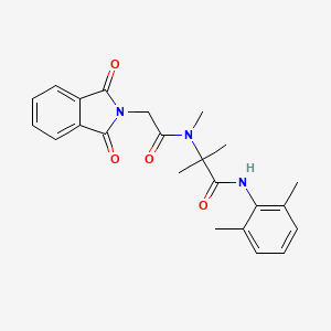 molecular formula C23H25N3O4 B5556779 N~1~-(2,6-二甲苯基)-N~2~-[(1,3-二氧代-1,3-二氢-2H-异吲哚-2-基)乙酰]-N~2~,2-二甲基丙氨酰胺 