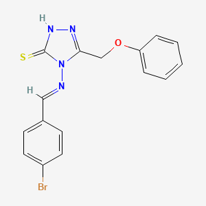 molecular formula C16H13BrN4OS B5556780 4-[(4-bromobenzylidene)amino]-5-(phenoxymethyl)-4H-1,2,4-triazole-3-thiol 