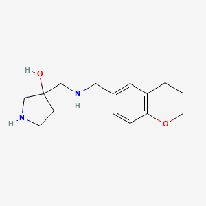 molecular formula C15H22N2O2 B5556782 3-{[(3,4-dihydro-2H-chromen-6-ylmethyl)amino]methyl}-3-pyrrolidinol dihydrochloride 