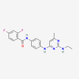 molecular formula C20H19F2N5O B5556795 N-(4-{[2-(乙氨基)-6-甲基-4-嘧啶基]氨基}苯基)-2,4-二氟苯甲酰胺 