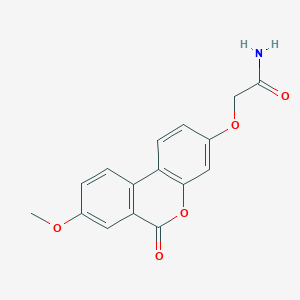 molecular formula C16H13NO5 B5556807 2-[(8-甲氧基-6-氧代-6H-苯并[c]色烯-3-基)氧基]乙酰胺 
