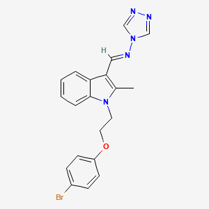 molecular formula C20H18BrN5O B5556827 N-({1-[2-(4-溴苯氧基)乙基]-2-甲基-1H-吲哚-3-基}亚甲基)-4H-1,2,4-三唑-4-胺 