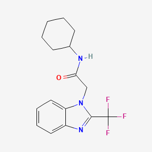 molecular formula C16H18F3N3O B5556858 N-环己基-2-[2-(三氟甲基)-1H-苯并咪唑-1-基]乙酰胺 