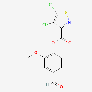 molecular formula C12H7Cl2NO4S B5556890 4-甲酰基-2-甲氧基苯基 4,5-二氯-3-异噻唑-3-羧酸酯 