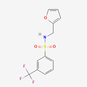 molecular formula C12H10F3NO3S B5556897 N-(2-furylmethyl)-3-(trifluoromethyl)benzenesulfonamide 