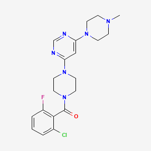 molecular formula C20H24ClFN6O B5556900 4-[4-(2-chloro-6-fluorobenzoyl)-1-piperazinyl]-6-(4-methyl-1-piperazinyl)pyrimidine 