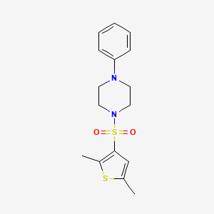 molecular formula C16H20N2O2S2 B5556911 1-[(2,5-二甲基-3-噻吩基)磺酰基]-4-苯基哌嗪 