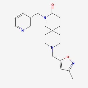molecular formula C20H26N4O2 B5556936 9-[(3-methylisoxazol-5-yl)methyl]-2-(pyridin-3-ylmethyl)-2,9-diazaspiro[5.5]undecan-3-one 