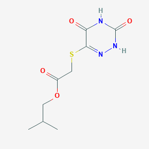 molecular formula C9H13N3O4S B5556938 异丁基[(3,5-二氧代-2,3,4,5-四氢-1,2,4-三嗪-6-基)硫代]乙酸酯 