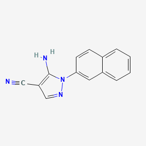 molecular formula C14H10N4 B5556948 5-amino-1-(2-naphthyl)-1H-pyrazole-4-carbonitrile 