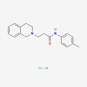 molecular formula C19H23ClN2O B5556961 3-(3,4-dihydro-2(1H)-isoquinolinyl)-N-(4-methylphenyl)propanamide hydrochloride 