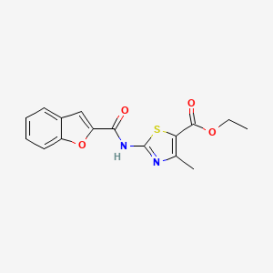 molecular formula C16H14N2O4S B5557045 ethyl 2-[(1-benzofuran-2-ylcarbonyl)amino]-4-methyl-1,3-thiazole-5-carboxylate 