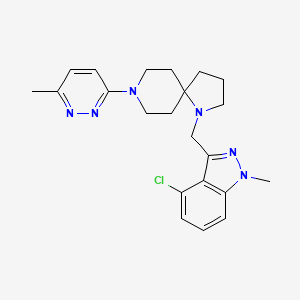 molecular formula C22H27ClN6 B5557054 1-[(4-chloro-1-methyl-1H-indazol-3-yl)methyl]-8-(6-methyl-3-pyridazinyl)-1,8-diazaspiro[4.5]decane 