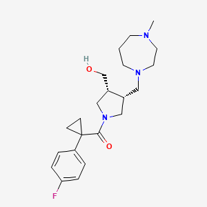 molecular formula C22H32FN3O2 B5557065 {(3R*,4R*)-1-{[1-(4-fluorophenyl)cyclopropyl]carbonyl}-4-[(4-methyl-1,4-diazepan-1-yl)methyl]pyrrolidin-3-yl}methanol 