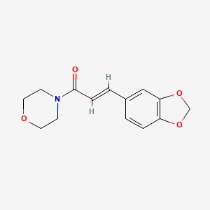molecular formula C14H15NO4 B5557082 4-[3-(1,3-苯并二氧杂环-5-基)丙烯酰基]吗啉 CAS No. 74957-53-2