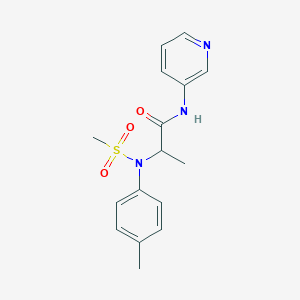 molecular formula C16H19N3O3S B5557089 N~2~-(4-甲基苯基)-N~2~-(甲基磺酰基)-N~1~-3-吡啶基丙氨酰胺 
