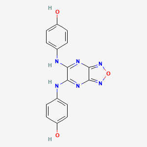 molecular formula C16H12N6O3 B5557097 4,4'-([1,2,5]恶二唑并[3,4-b]吡嗪-5,6-二亚氨基)二酚 