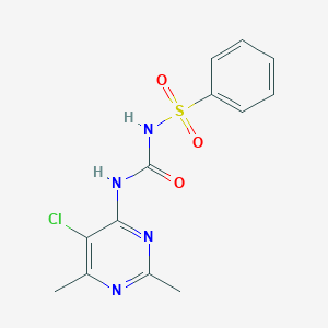molecular formula C13H13ClN4O3S B055571 1-(Benzenesulfonyl)-3-(5-chloro-2,6-dimethylpyrimidin-4-yl)urea CAS No. 119271-20-4