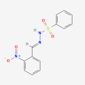 molecular formula C13H11N3O4S B5557124 N'-(2-硝基亚苄基)苯磺酰肼 