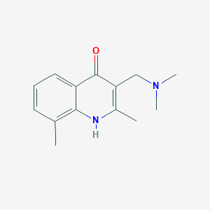 molecular formula C14H18N2O B5557140 3-[(二甲氨基)甲基]-2,8-二甲基-4-喹啉醇 