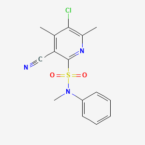 molecular formula C15H14ClN3O2S B5557167 5-chloro-3-cyano-N,4,6-trimethyl-N-phenylpyridine-2-sulfonamide 