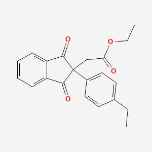 molecular formula C21H20O4 B5557196 ethyl [2-(4-ethylphenyl)-1,3-dioxo-2,3-dihydro-1H-inden-2-yl]acetate 