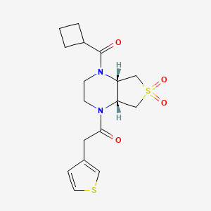 molecular formula C17H22N2O4S2 B5557216 (4aR*,7aS*)-1-(环丁基羰基)-4-(3-噻吩基乙酰基)八氢噻吩[3,4-b]吡嗪 6,6-二氧化物 