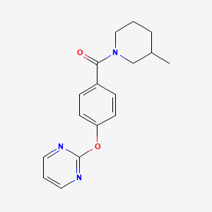 molecular formula C17H19N3O2 B5557223 2-{4-[(3-methyl-1-piperidinyl)carbonyl]phenoxy}pyrimidine 