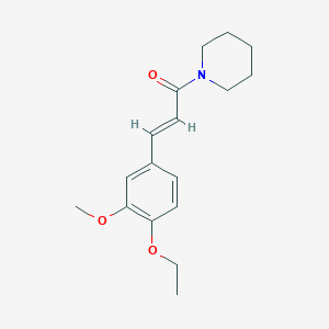 molecular formula C17H23NO3 B5557232 1-[3-(4-乙氧基-3-甲氧基苯基)丙烯酰基]哌啶 
