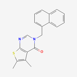 molecular formula C19H16N2OS B5557303 5,6-dimethyl-3-(1-naphthylmethyl)thieno[2,3-d]pyrimidin-4(3H)-one 