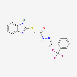 molecular formula C17H13F3N4OS B5557351 2-(1H-benzimidazol-2-ylthio)-N'-[2-(trifluoromethyl)benzylidene]acetohydrazide 