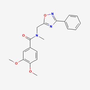 molecular formula C19H19N3O4 B5557389 3,4-dimethoxy-N-methyl-N-[(3-phenyl-1,2,4-oxadiazol-5-yl)methyl]benzamide 