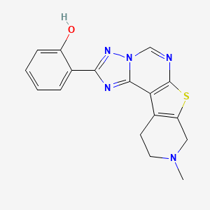 molecular formula C17H15N5OS B5557406 2-(9-甲基-8,9,10,11-四氢吡啶并[4',3':4,5]噻吩并[3,2-e][1,2,4]三唑并[1,5-c]嘧啶-2-基)苯酚 
