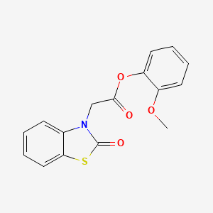 molecular formula C16H13NO4S B5557421 2-甲氧基苯基（2-氧代-1,3-苯并噻唑-3(2H)-基）乙酸酯 