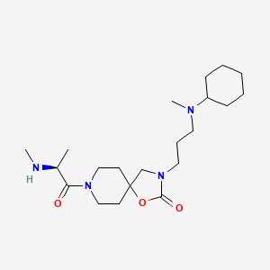 molecular formula C21H38N4O3 B5557429 3-{3-[cyclohexyl(methyl)amino]propyl}-8-(N-methyl-L-alanyl)-1-oxa-3,8-diazaspiro[4.5]decan-2-one dihydrochloride 