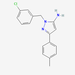 molecular formula C17H16ClN3 B5557430 1-(3-chlorobenzyl)-3-(4-methylphenyl)-1H-pyrazol-5-amine 