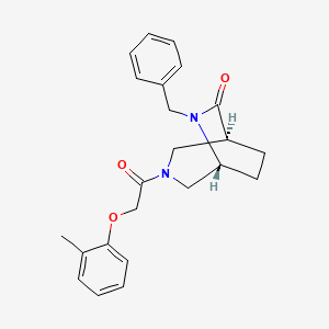 molecular formula C23H26N2O3 B5557431 (1S*,5R*)-6-benzyl-3-[(2-methylphenoxy)acetyl]-3,6-diazabicyclo[3.2.2]nonan-7-one 