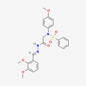 molecular formula C24H25N3O6S B5557456 N-{2-[2-(2,3-二甲氧基亚苄基)肼基]-2-氧代乙基}-N-(4-甲氧基苯基)苯磺酰胺 