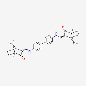 molecular formula C34H40N2O2 B5557463 3,3'-[4,4'-biphenyldiylbis(iminomethylylidene)]bis(1,7,7-trimethylbicyclo[2.2.1]heptan-2-one) 