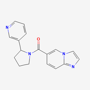 molecular formula C17H16N4O B5557469 6-[(2-pyridin-3-ylpyrrolidin-1-yl)carbonyl]imidazo[1,2-a]pyridine 